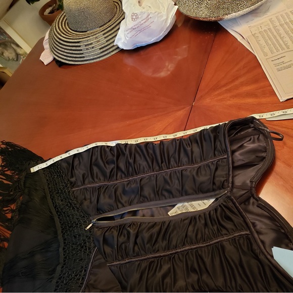 NWT BEBE Beaded Black Fringe Flapper Dress - Picture 6 of 13